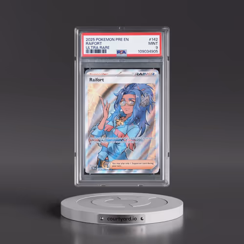 2025 Pokémon Pre EN-Prismatic Evolutions #142 Raifort - Ultra Rare (PSA 9 MINT)