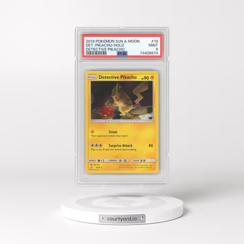 2019 Pokémon Sun & Moon Detective Pikachu #10 Detective Pikachu - Holo (PSA 9 MINT)