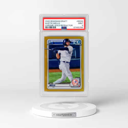 2020 Bowman Draft #BD56 Austin Wells - Chrome-Gold Refractor (PSA 9 MINT)