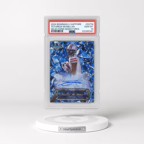 2024 Bowman University Chrome Sapphire Sapphire Selections Signatures #SSTM Tetairoa Mcmillan (PSA 10 GEM MINT)