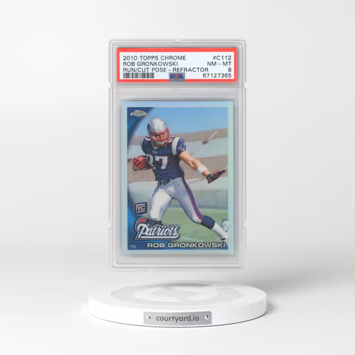 2010 Topps Chrome #C112 Rob Gronkowski - Running/Cutting Pose-Refractor (PSA 8 NM-MT)