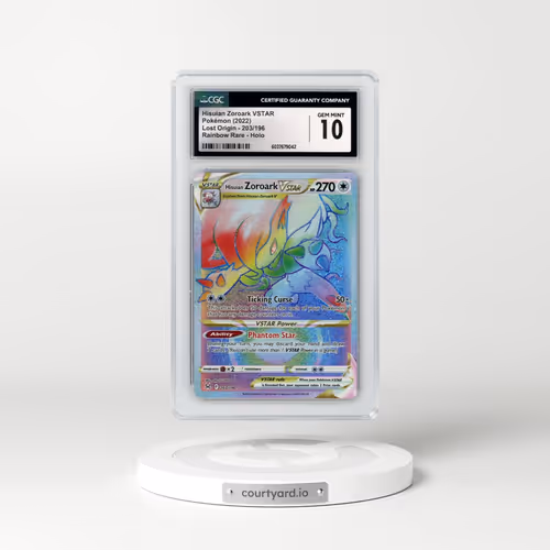 2022 Lost Origin #203/196 Hisuian Zoroark VSTAR - Rainbow Holo (CGC 10 GEM MINT)