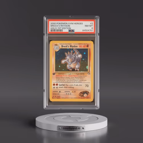 2000 Pokémon Gym Heroes #2 Brock's Rhydon - 1st Edition Holo (PSA 8 NM-MT)
