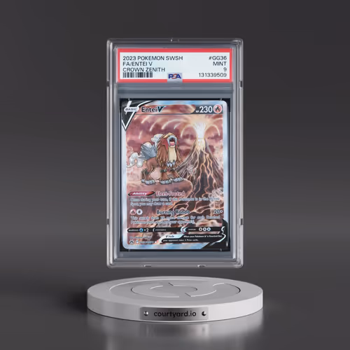 2023 Pokémon Sword and Shield Crown Zenith #GG36 Entei V - Holo Full Art (PSA 9 MINT)