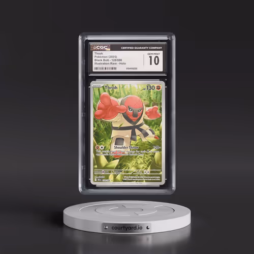 2025 Pokémon Blk EN-Black Bolt #128 Throh - Illustration Rare (CGC 10 GEM MINT)