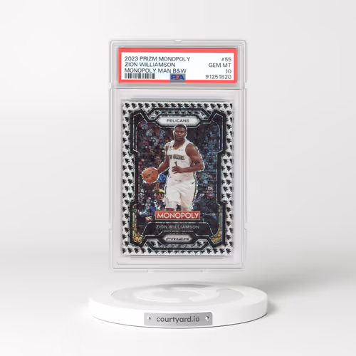 2023 Panini Prizm Monopoly #55 Zion Williamson - Monopoly Man Black and White (PSA 10 GEM MINT)