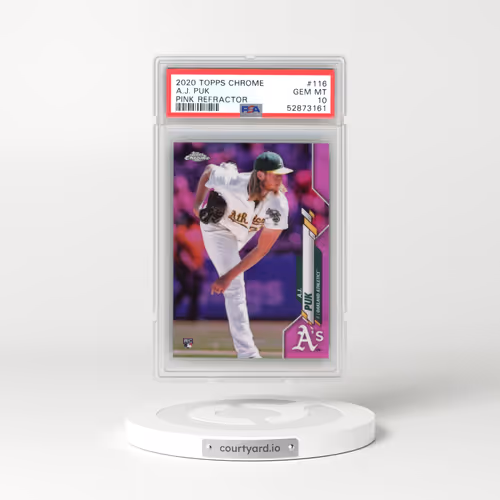 2020 Topps Chrome #116 A.J. Puk - Pink Refractor (PSA 10 GEM MINT)