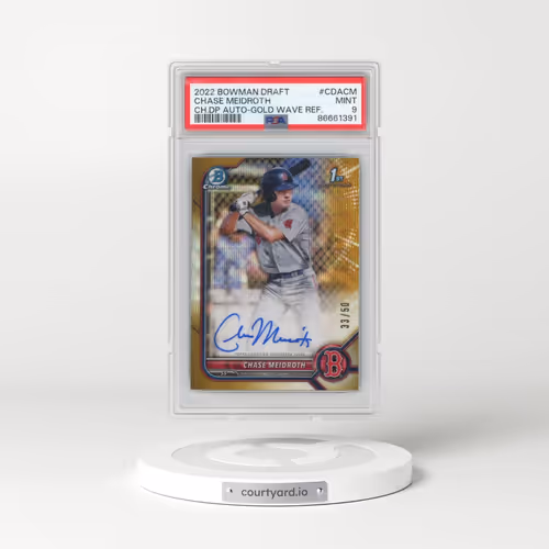 2022 Bowman Draft Chrome Draft Pick Autographs #CDACM Chase Meidroth - Gold Wave Refractor (PSA 9 MI