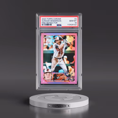 2023 Topps Chrome #2 Gunnar Henderson - Pink Refractor (PSA 10 GEM MINT)