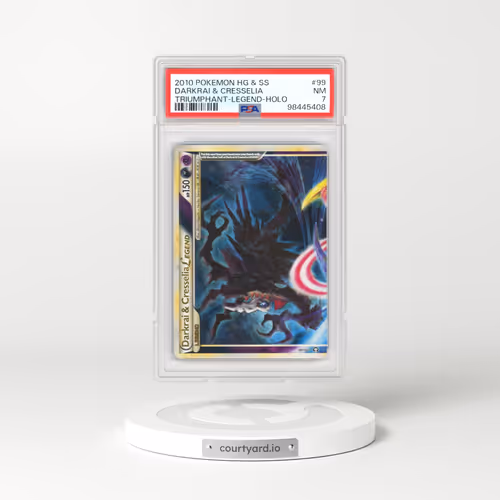 2010 Pokémon Heartgold & Soulsilver Triumphant #99 Darkrai & Cresselia Legend - Holo (PSA 7 NM)