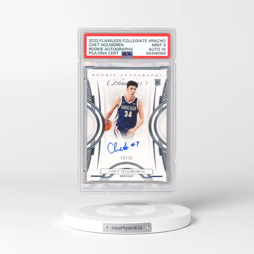 2022 Panini Flawless Collegiate Rookie Autographs #RACHO Chet Holmgren (PSA 9 MINT)