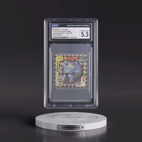 1998 Seal Retsuden Technique (1998 Amada)(1st Gen.) #190 Machamp - Strength - Black Prism (CGC 5.5 E