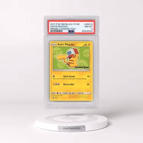 2017 Pokémon SM Black Star Promo #SM112 Ash's Pikachu - I Choose You! (PSA 8 NM-MT)