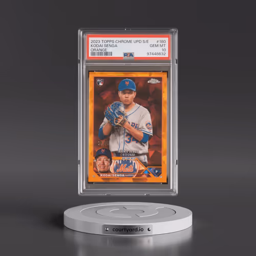 2023 Topps Chrome Update Sapphire Edition #180 Kodai Senga - Orange (PSA 10 GEM MINT)