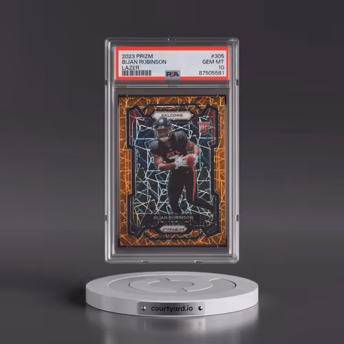 2023 Panini Prizm #305 Bijan Robinson - Lazer Prizm (PSA 10 GEM MINT)