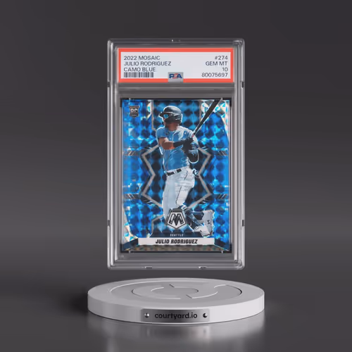 2022 Panini Mosaic #274 Julio Rodriguez - Camo Blue (PSA 10 GEM MINT)