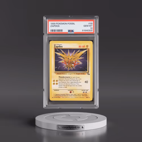 1999 Pokémon Fossil #30 Zapdos (PSA 10 GEM MINT)