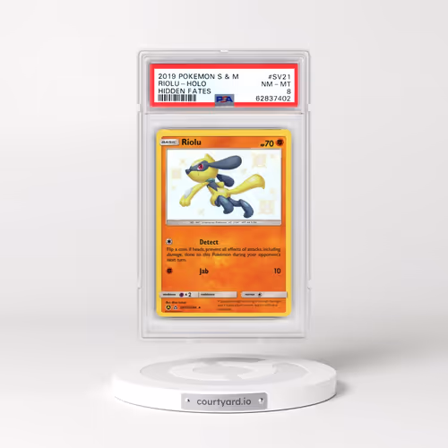 2019 Pokémon Sun & Moon Hidden Fates #SV21 Riolu - Holo (PSA 8 NM-MT)