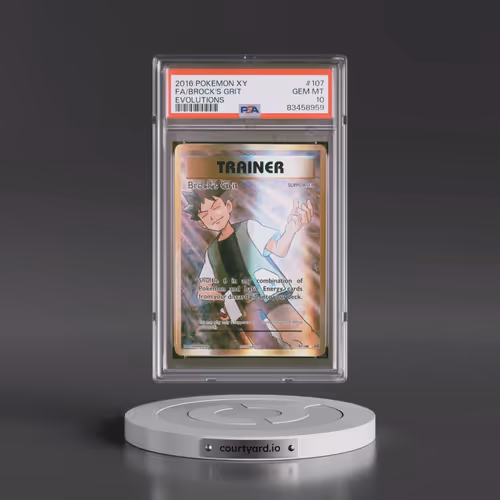 2016 Pokémon XY Evolutions #107 Brock's Grit - Full Art (PSA 10 GEM MINT)