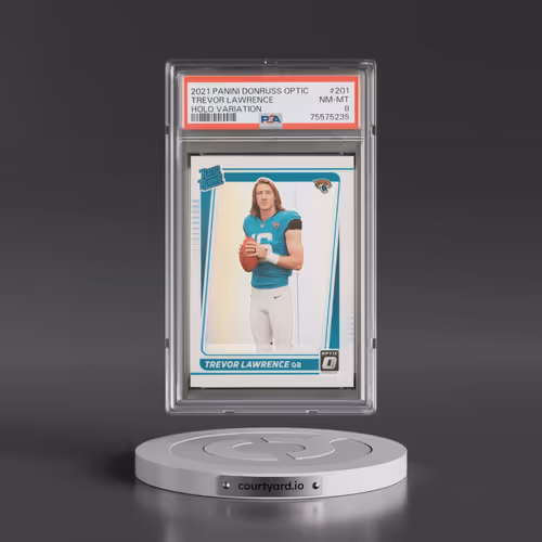 2021 Panini Donruss Optic #201 Trevor Lawrence - Holo Variation (PSA 8 NM-MT)