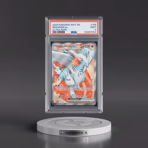 2025 Pokémon Wht EN-White Flare #158 Reshiram EX - Holo Ultra Rare (PSA 9 MINT)