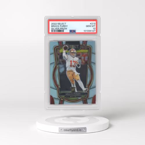 2022 Panini Select #213 Brock Purdy - Silver Prizm (PSA 10 GEM MINT)