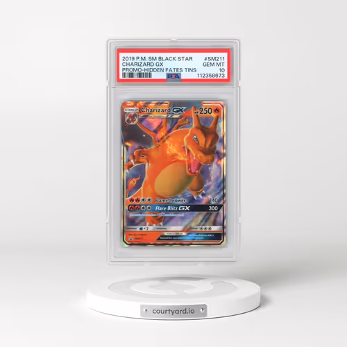 2019 Pokémon SM Black Star Promo #SM211 Charizard GX - Holo Hidden Fates Tins (PSA 10 GEM MINT)