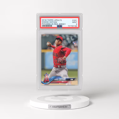 2018 Topps Update #US1 Shohei Ohtani - Pitching in Red Jersey (PSA 9 MINT)