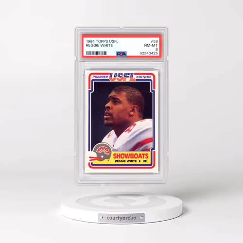 1984 Topps USFL #58 Reggie White (PSA 8 NM-MT)