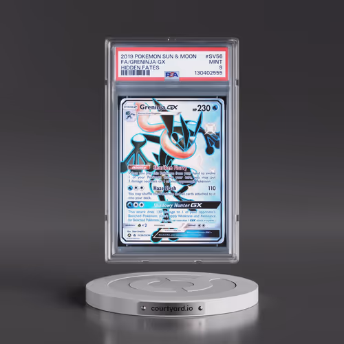 2019 Pokémon Sun & Moon Hidden Fates #SV56 Greninja GX - Holo Full Art (PSA 9 MINT)