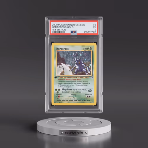 2000 Pokémon Neo Genesis #6 Heracross - 1st Edition Holo (PSA 5 EX)