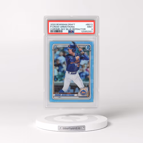 2020 Bowman Draft #BD72 Pete Crow-Armstrong - Chrome-Sky Blue Refractor (PSA 9 MINT)