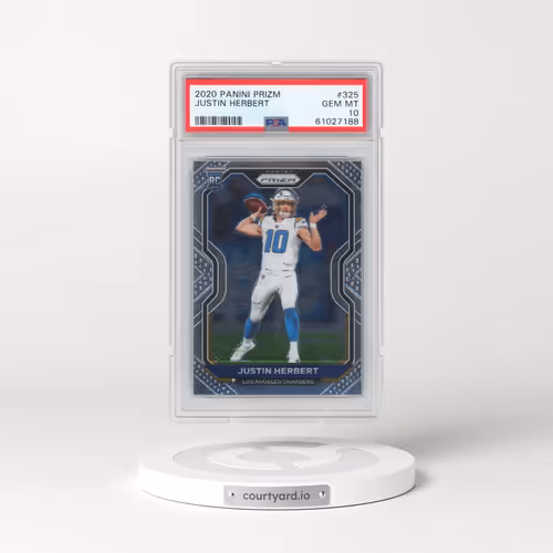 2020 Panini Prizm #325 Justin Herbert (PSA 10 GEM MINT)