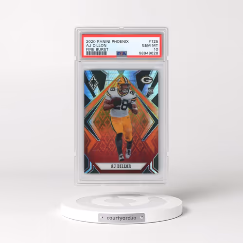 2020 Panini Phoenix #125 AJ Dillon - Fire Burst (PSA 10 GEM MINT)