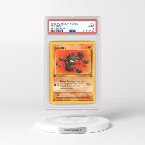 1999 Fossil #47 Geodude - 1st Edition (PSA 9 MINT)
