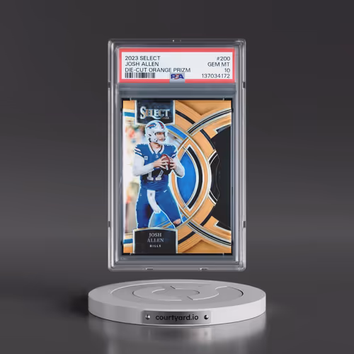 2023 Panini Select #200 Josh Allen - Die-Cut Orange Prizm (PSA 10 GEM MINT)