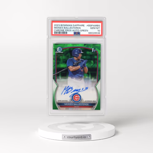 2023 Bowman Sapphire Edition Chrome Prospects Autographs #BSPAMBS Moises Ballesteros - Green (PSA 10 GEM MINT)