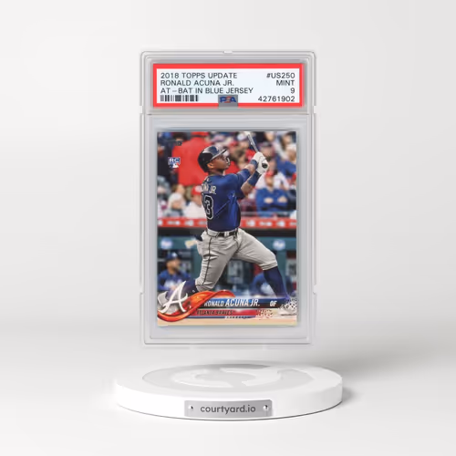 2018 Topps Update #US250 Ronald Acuna Jr. - At-Bat in Blue Jersey (PSA 9 MINT)
