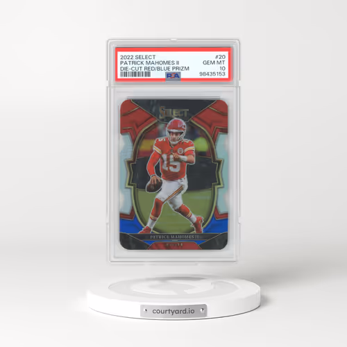 2022 Panini Select #20 Patrick Mahomes II - Die-Cut Red/Blue Prizm (PSA 10 GEM MINT)