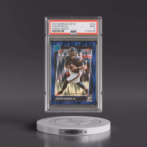 2021 Panini Donruss Optic #204 Justin Fields - Purple Shock (PSA 9 MINT)