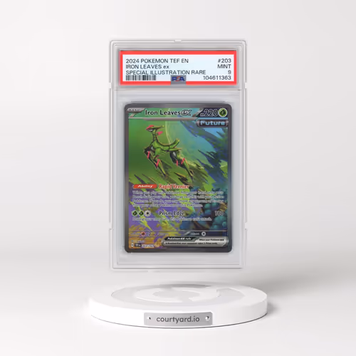 2024 Pokémon Tef EN-Temporal Forces #203 Iron Leaves EX - Holo Special Illustration Rare (PSA 9 MINT