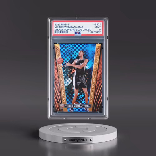 2023 Topps Finest Showstoppers #SS21 Victor Wembanyama - Blue Checkerboard (PSA 9 MINT)
