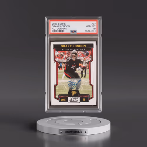 2023 Panini Score #37 Drake London - Autograph (PSA 10 GEM MINT)