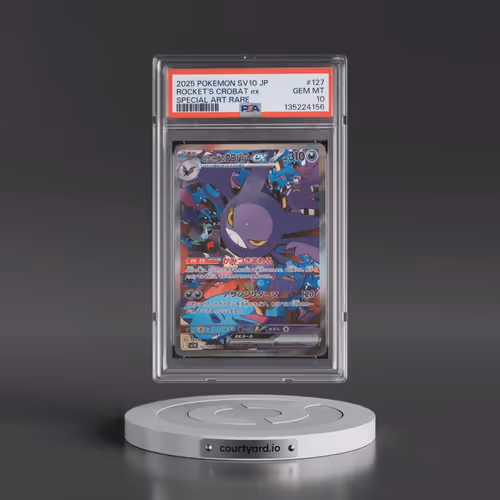 2025 Pokémon SV10-Glory of Team Rocket #127 Team Rocket's Crobat EX - Holo Special Art Rare (PSA 10