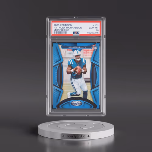 2023 Panini Certified #162 Anthony Richardson - Mirror Blue (PSA 10 GEM MINT)