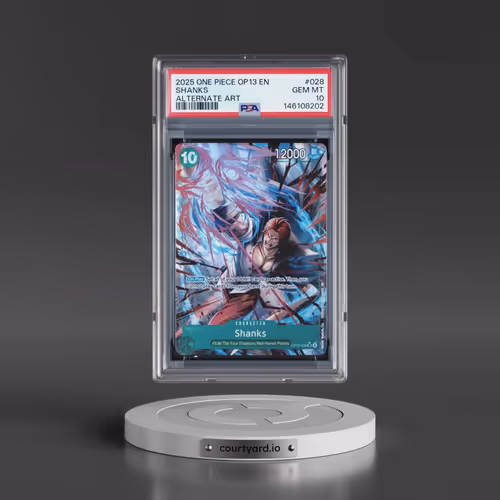2025 One Piece OP13-Carrying on His Will #028 Shanks - Alternate Art (PSA 10 GEM MINT)