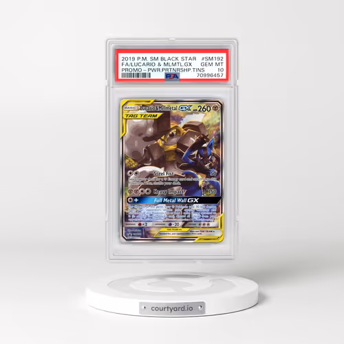 2019 Pokémon SM Black Star Promo #SM192 Lucario & Melmetal GX - Holo Full Art Power Partnership Tins
