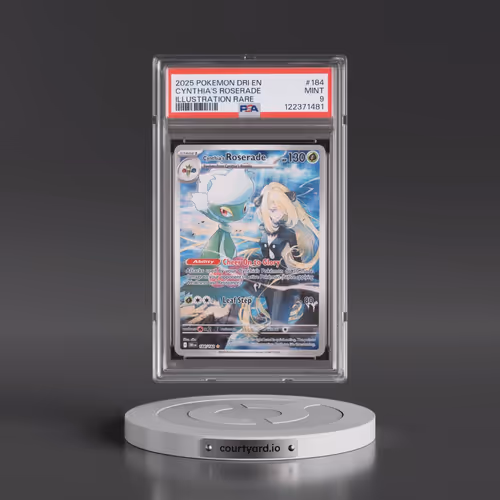 2025 Pokémon Dri EN-Destined Rivals #184 Cynthia's Roserade - Illustration Rare (PSA 9 MINT)
