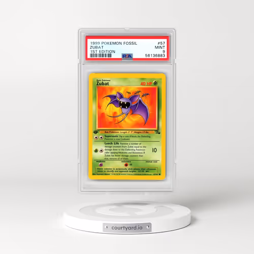 1999 Pokémon Fossil #57 Zubat - 1st Edition (PSA 9 MINT)