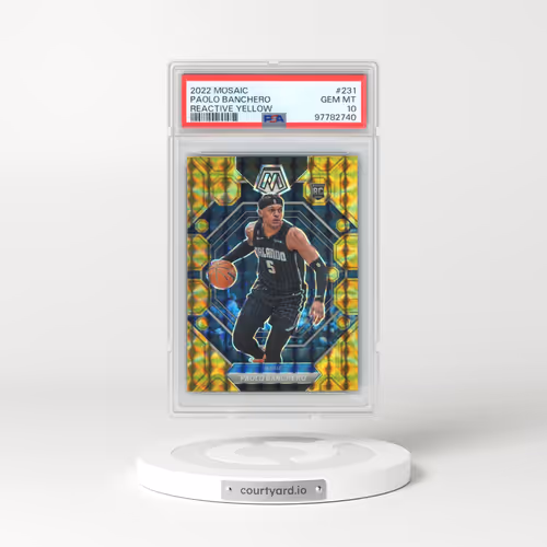 2022 Panini Mosaic #231 Paolo Banchero - Reactive Yellow (PSA 10 GEM MINT)
